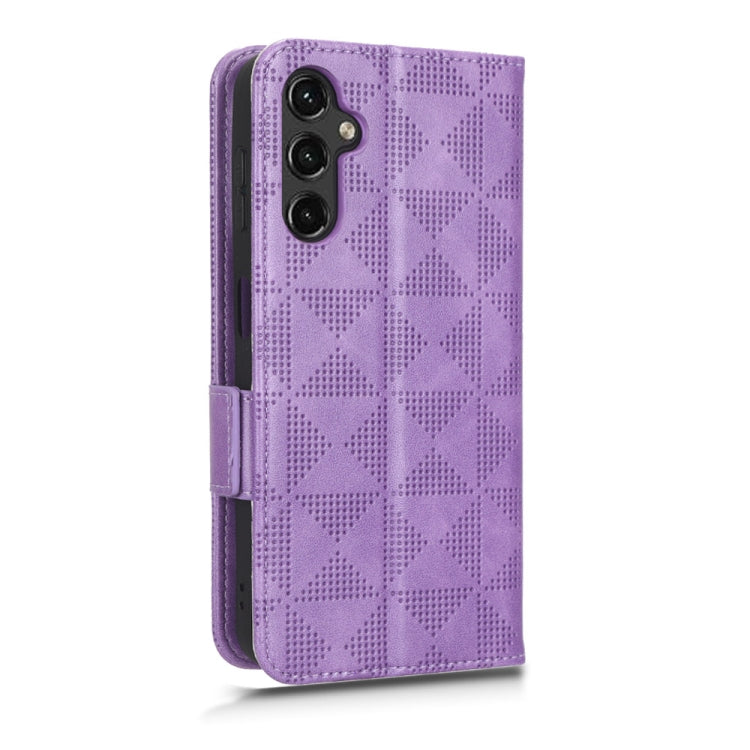 For Samsung Galaxy A14 5G Symmetrical Triangle Leather Phone Case(Purple) - free shipping - PMC TechLife - Order now!