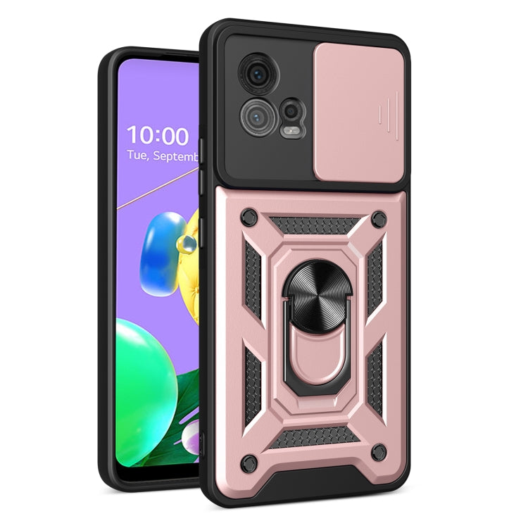 For Motorola Moto G72 Sliding Camera Cover Design TPU+PC Phone Case(Rose Gold) - Motorola Cases by PMC Jewellery | Online Shopping South Africa | PMC Jewellery