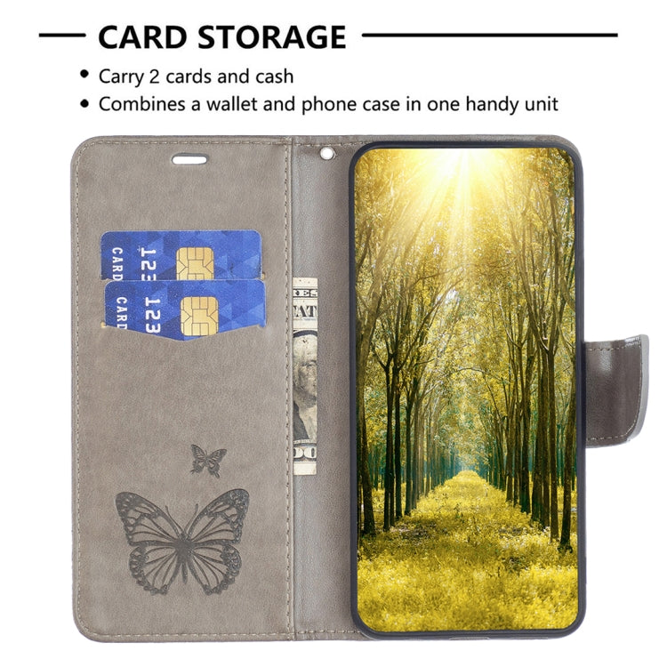 For Xiaomi Redmi Note 12 4G Global Two Butterflies Embossing Leather Phone Case(Grey) - free shipping - PMC TechLife - Order now!