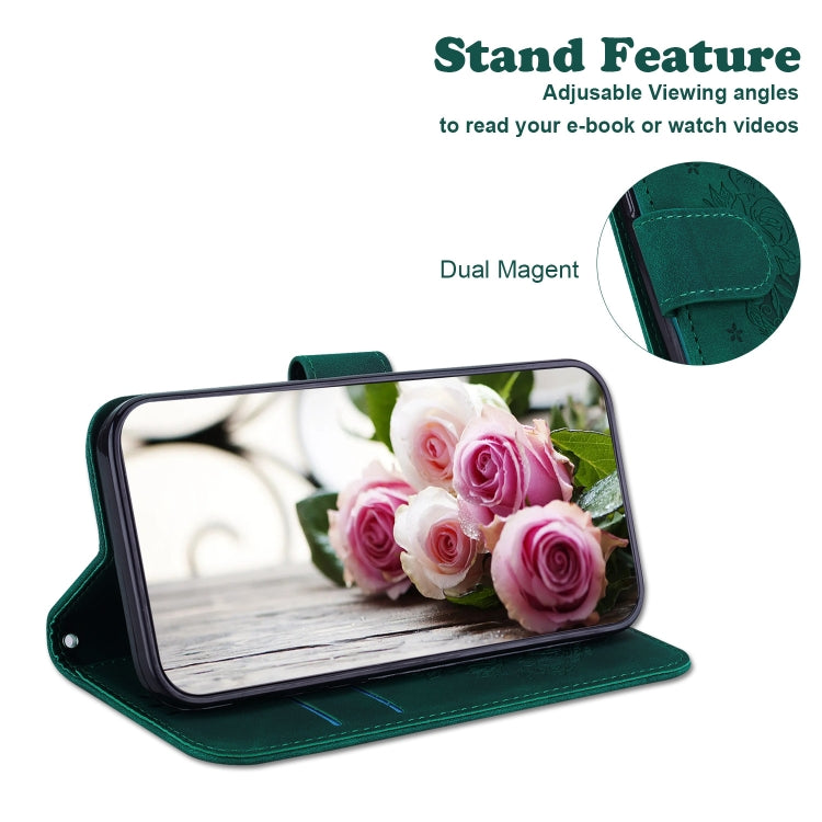For Xiaomi Redmi 12C / 11A Butterfly Rose Embossed Leather Phone Case(Green) - free shipping - PMC TechLife - Order now!