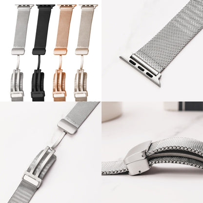 Milan Fold Buckle Metal Watch Band For Apple Watch Series 8&7 41mm / SE 2&6&SE&5&4 40mm / 3&2&1 38mm (Light Purple) - Watch Bands by PMC Jewellery | Online Shopping South Africa | PMC Jewellery