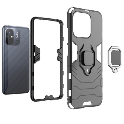 For Xiaomi Redmi 12C Magnetic Ring Holder PC + TPU Phone Case(Navy Blue) - Xiaomi Cases by PMC Jewellery | Online Shopping South Africa | PMC Jewellery