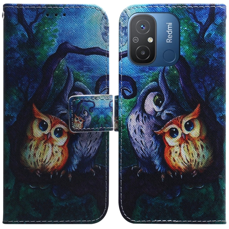 For Xiaomi Redmi 12C / 11A Coloured Drawing Flip Leather Phone Case(Oil Painting Owl) - Xiaomi Cases by PMC Jewellery | Online Shopping South Africa | PMC Jewellery