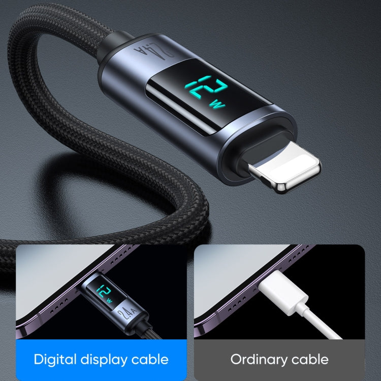 JOYROOM S-AL012A16 2.4A USB to 8 Pin Digital Display Fast Charging Data Cable, Length:1.2m(Black) - Normal Style Cable by JOYROOM | Online Shopping South Africa | PMC TechLife