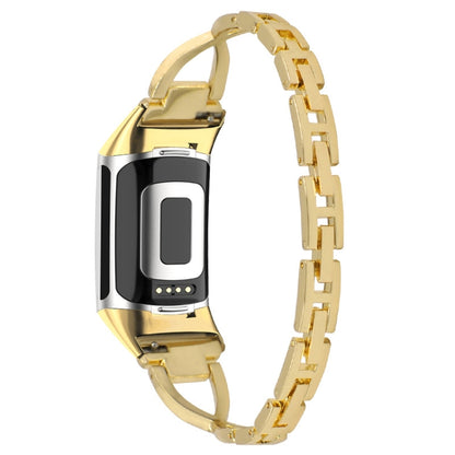 For Fitbit Charge 5 Diamond Metal Watch Band(Gold) - Smart Wear by PMC Jewellery | Online Shopping South Africa | PMC Jewellery