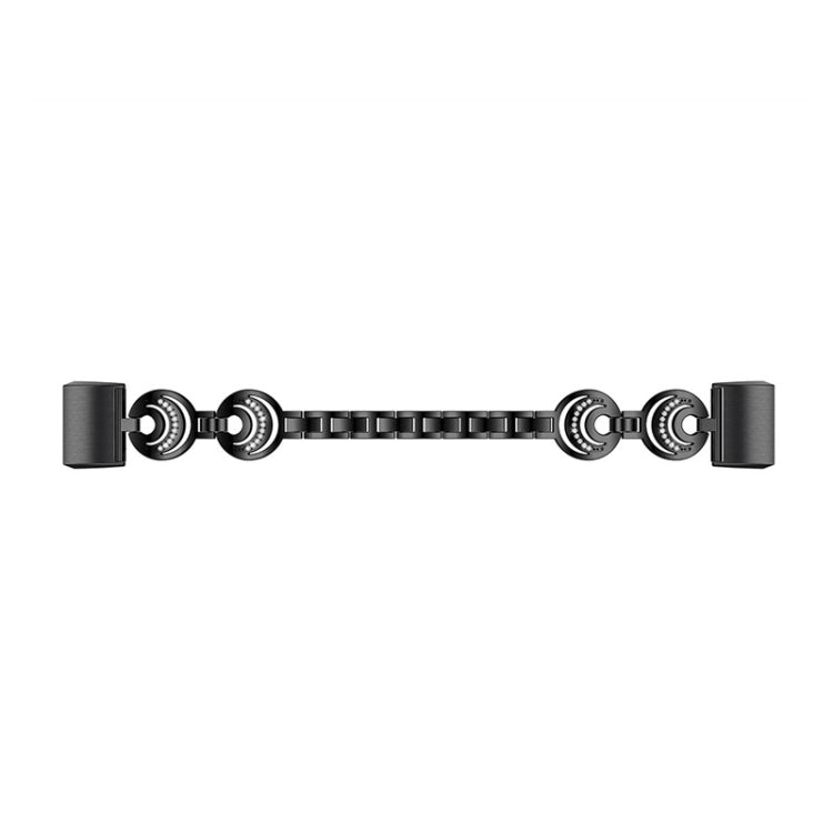 For Fitbit Charge 2 Sun Moon Star Diamond Metal Watch Band(Black) - Smart Wear by PMC Jewellery | Online Shopping South Africa | PMC Jewellery
