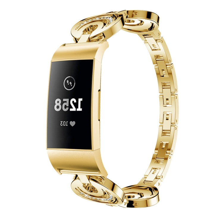 For Fitbit Charge 2 Sun Moon Star Diamond Metal Watch Band(Gold) -  by PMC TechLife | Online Shopping South Africa | PMC TechLife