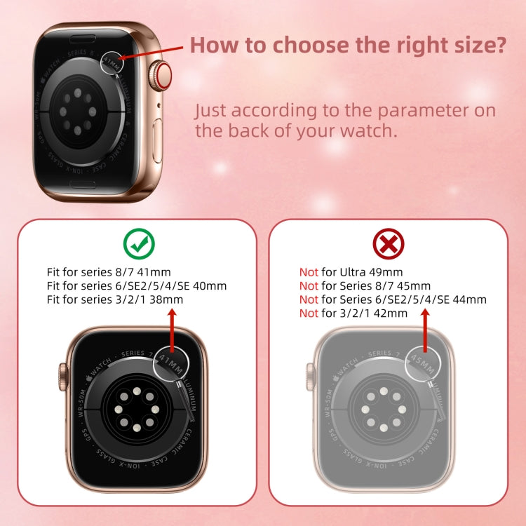 Stainless Steel Frame Silicone Watch Band For Apple Watch Series 8&7 41mm / SE 2&6&SE&5&4 40mm / 3&2&1 38mm(Pink) - Smart Wear by PMC Jewellery | Online Shopping South Africa | PMC Jewellery