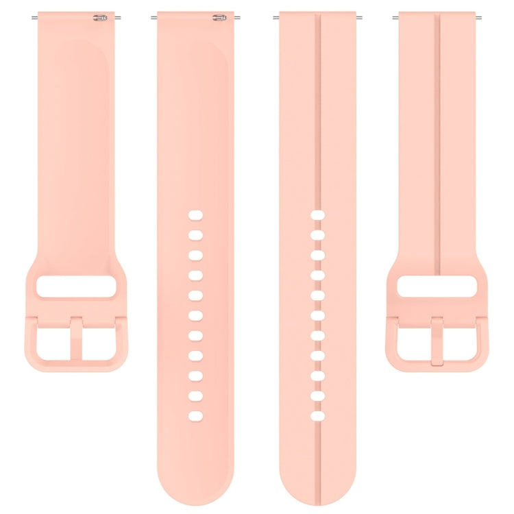 For Amazfit GTR Mini 20mm Flat Head Groove Reverse Buckle Silicone Watch Band(Light Pink) -  by PMC Jewellery | Online Shopping South Africa | PMC Jewellery