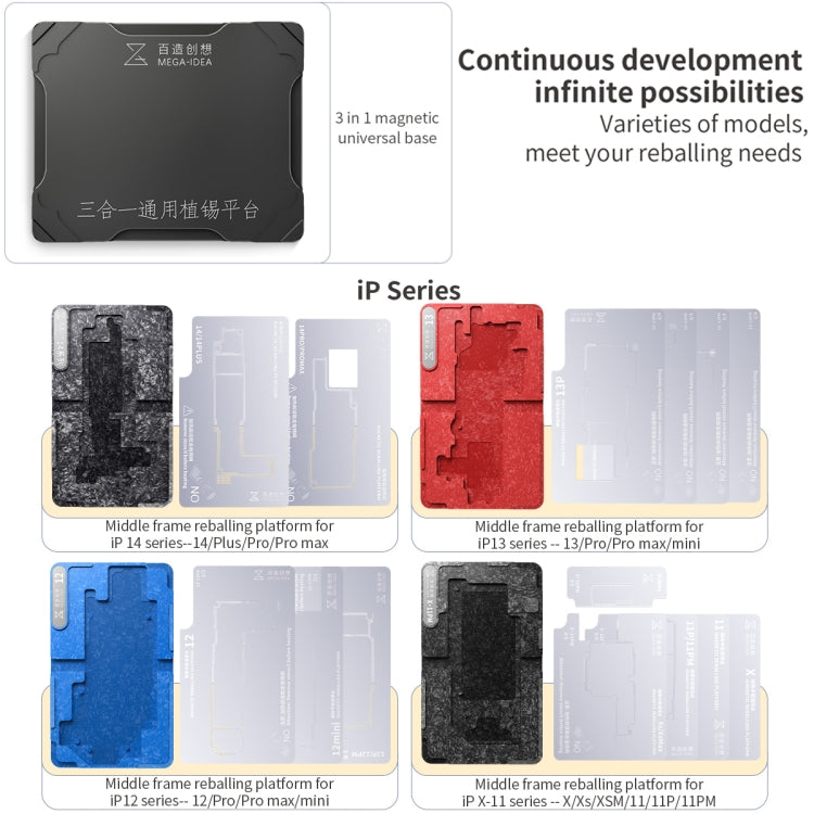 For Xiaomi 12 Pro Qianli Mega-idea Multi-functional Middle Frame Positioning BGA Reballing Platform - Repair Platform by QIANLI | Online Shopping South Africa | PMC TechLife | Buy Now Pay Later Mobicred