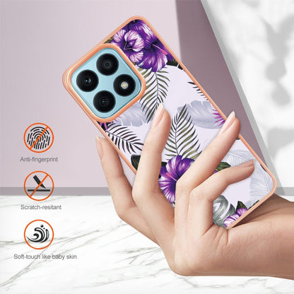 For Honor X8a Electroplating IMD TPU Phone Case(Purple Flower) - Honor Cases by PMC Jewellery | Online Shopping South Africa | PMC Jewellery