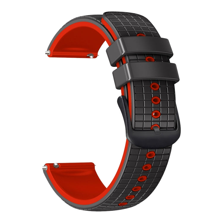 20mm Universal Mesh Two-Tone Silicone Watch Band(Black Red) - Smart Wear by PMC Jewellery | Online Shopping South Africa | PMC Jewellery