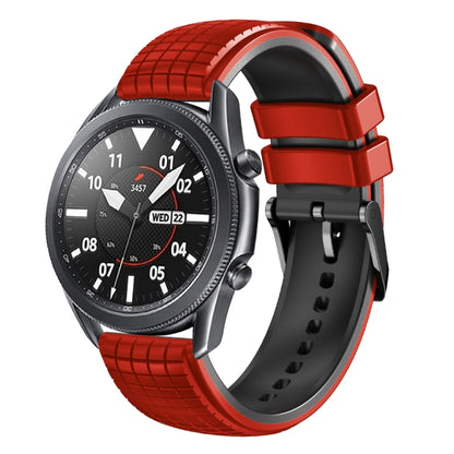 20mm Universal Mesh Two-Tone Silicone Watch Band(Red Black) - Smart Wear by PMC Jewellery | Online Shopping South Africa | PMC Jewellery