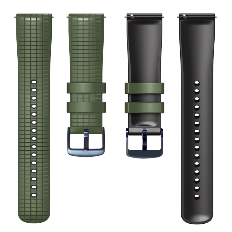 20mm Universal Mesh Two-Tone Silicone Watch Band(Army Green Black) - Smart Wear by PMC TechLife | Online Shopping South Africa | PMC TechLife