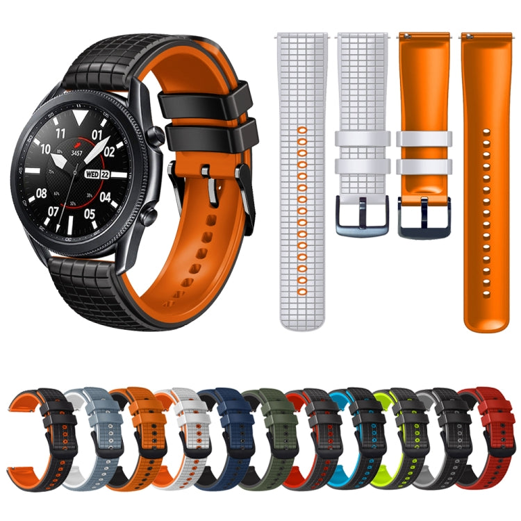20mm Universal Mesh Two-Tone Silicone Watch Band(Army Green Black) - Smart Wear by PMC TechLife | Online Shopping South Africa | PMC TechLife