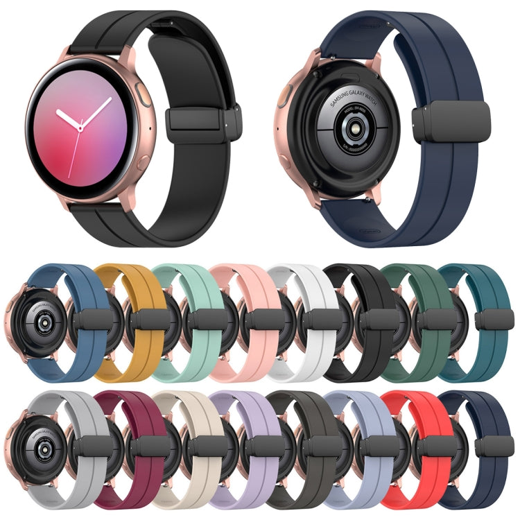 22mm Universal Flat Head Groove Folding Black Buckle Silicone Watch Band(Starlight) - Smart Wear by PMC TechLife | Online Shopping South Africa | PMC TechLife