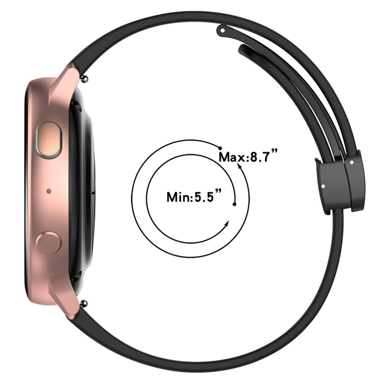 20mm Universal Flat Head Groove Folding Black Buckle Silicone Watch Band(Space Grey) - Smart Wear by PMC TechLife | Online Shopping South Africa | PMC TechLife