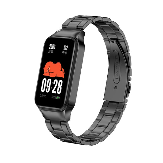 For Redmi Band 2 Three-bead Metal Watch Band(Black) - Smart Wear by PMC Jewellery | Online Shopping South Africa | PMC Jewellery