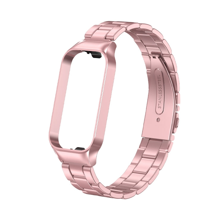 For Redmi Band 2 Three-bead Metal Watch Band(Rose Pink) - Smart Wear by PMC TechLife | Online Shopping South Africa | PMC TechLife