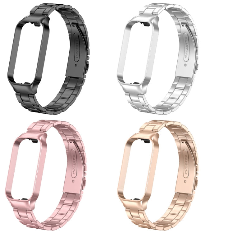 For Redmi Band 2 Three-bead Metal Watch Band(Black) - Smart Wear by PMC TechLife | Online Shopping South Africa | PMC TechLife