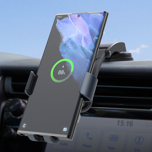 For Samsung Galaxy Z Flip4 / 3 C37 Fan Cooling Dual Coil Car Phone Holder Wireless Charger - Wireless Charger Holders by PMC Jewellery | Online Shopping South Africa | PMC Jewellery