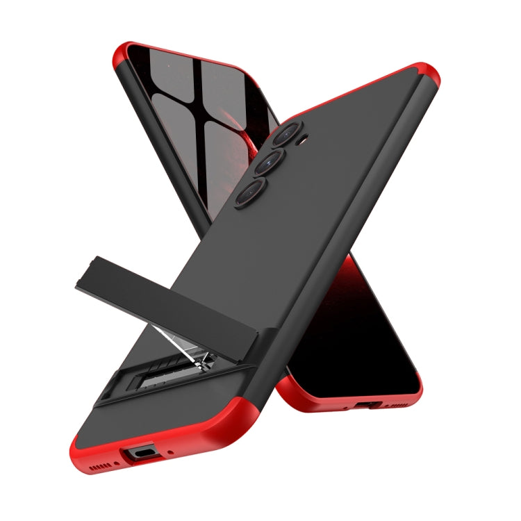 For Samsung Galaxy A54 5G GKK Three Stage Splicing Full Coverage PC Phone Case with Stand(Black Red) - Galaxy Phone Cases by GKK | Online Shopping South Africa | PMC Jewellery