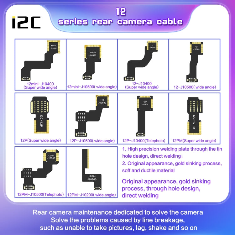 For iPhone 12 Pro i2C Back Facing Ultra Wide Camera Cable - Flex Cable by PMC TechLife | Online Shopping South Africa | PMC TechLife