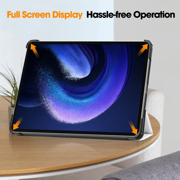 For Xiaomi Pad 6 / 6 Pro Custer Painted 3-Fold Stand Leather Smart Tablet Case(Lazy Cat) - free shipping - PMC TechLife - Order now!