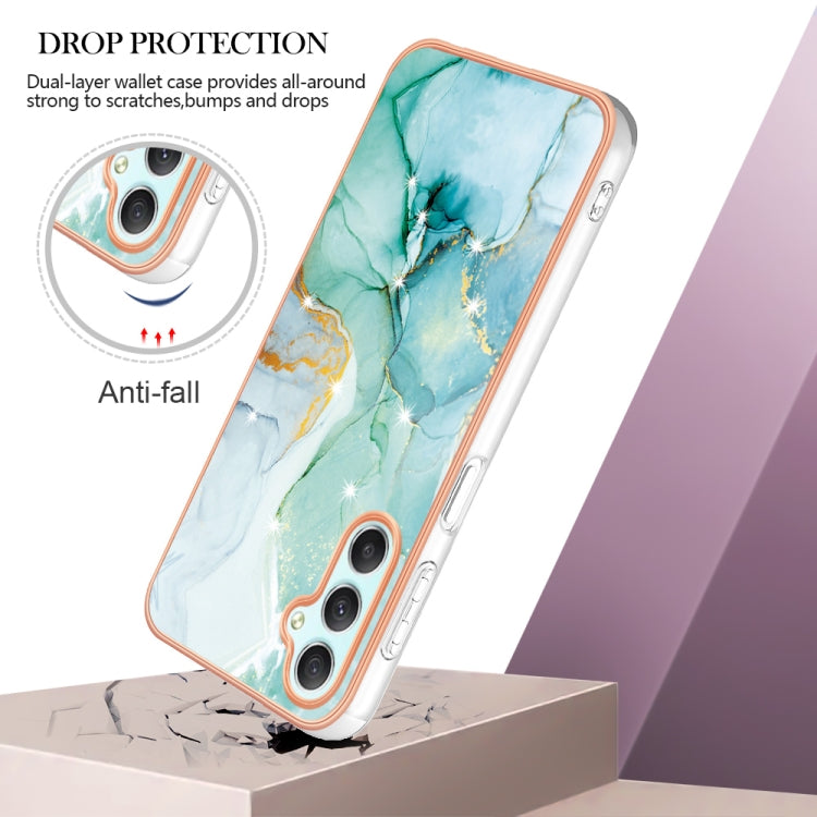 For Samsung Galaxy A24 Electroplating Marble Dual-side IMD Phone Case(Green 003) - free shipping - PMC TechLife - Order now!