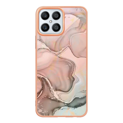 For Honor X8 4G Electroplating Marble Dual-side IMD Phone Case(Rose Gold 015) - Honor Cases by PMC Jewellery | Online Shopping South Africa | PMC Jewellery