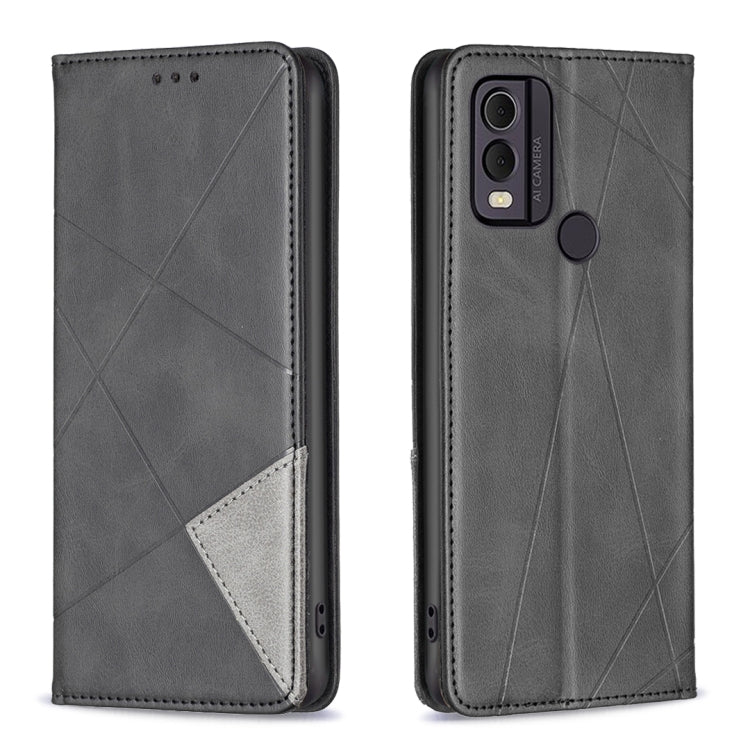 For Nokia C22 Rhombus Texture Magnetic Leather Phone Case(Black) - free shipping - PMC TechLife - Order now!