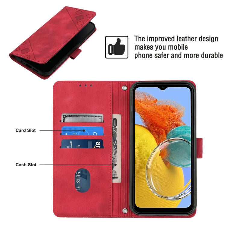 For Samsung Galaxy M14 5G Skin-feel Embossed Leather Phone Case(Red) - free shipping - PMC TechLife - Order now!