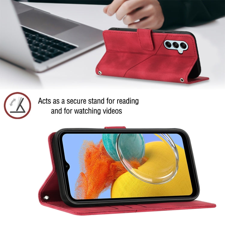 For Samsung Galaxy M14 5G Skin-feel Embossed Leather Phone Case(Red) - free shipping - PMC TechLife - Order now!