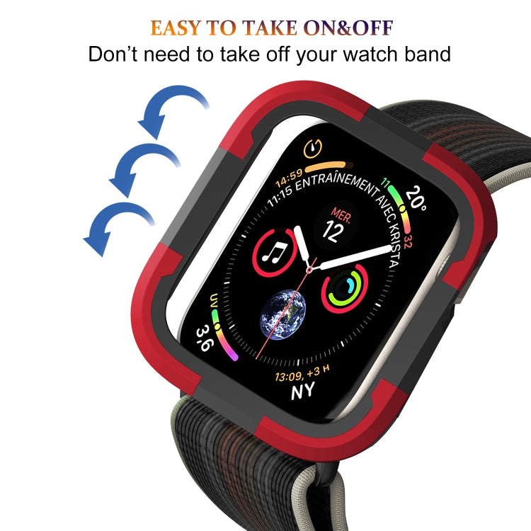 For Apple Watch Series SE 2&6&SE&5&4 44mm Armor Frame Watch Case(Red) - Smart Wear by PMC TechLife | Online Shopping South Africa | PMC TechLife