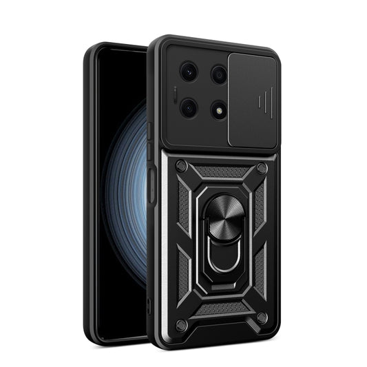 For Honor X8a 4G Sliding Camera Cover Design TPU + PC Phone Case(Black) - Honor Cases by PMC Jewellery | Online Shopping South Africa | PMC Jewellery