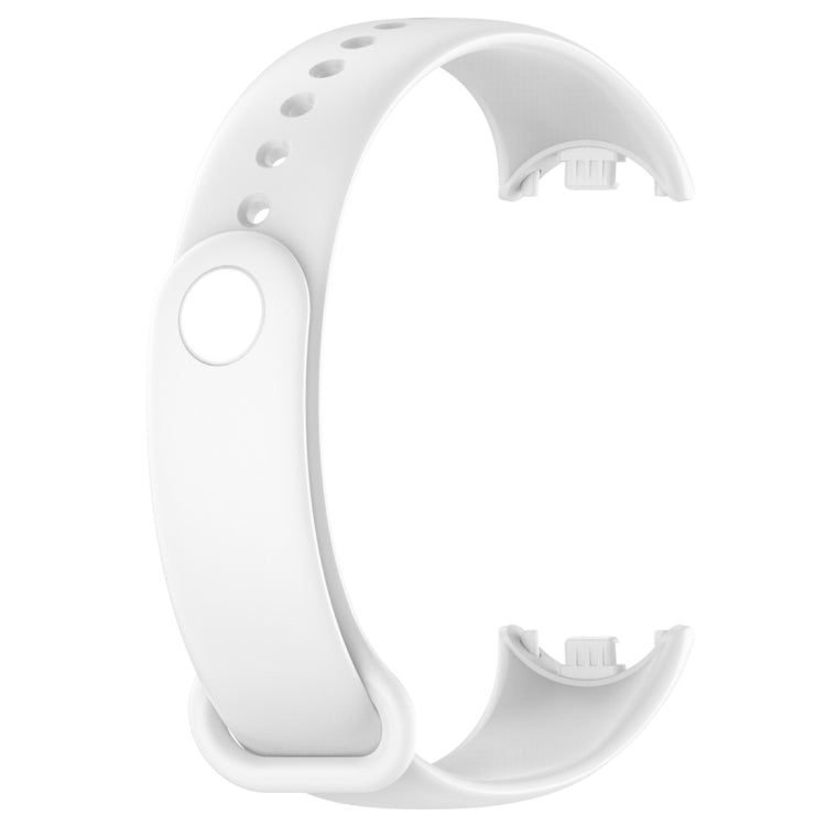 For Xiaomi Mi Band 8 Solid Color Silicone Plug Replacement Watch Band(White) - Smart Wear by PMC Jewellery | Online Shopping South Africa | PMC Jewellery