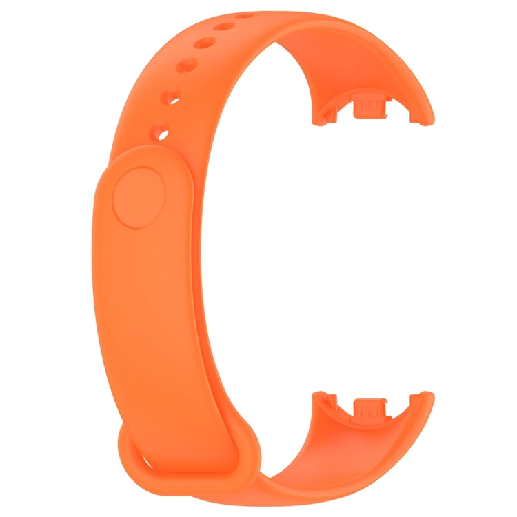For Xiaomi Mi Band 8 Solid Color Silicone Plug Replacement Watch Band(Orange) - Smart Wear by PMC TechLife | Online Shopping South Africa | PMC TechLife