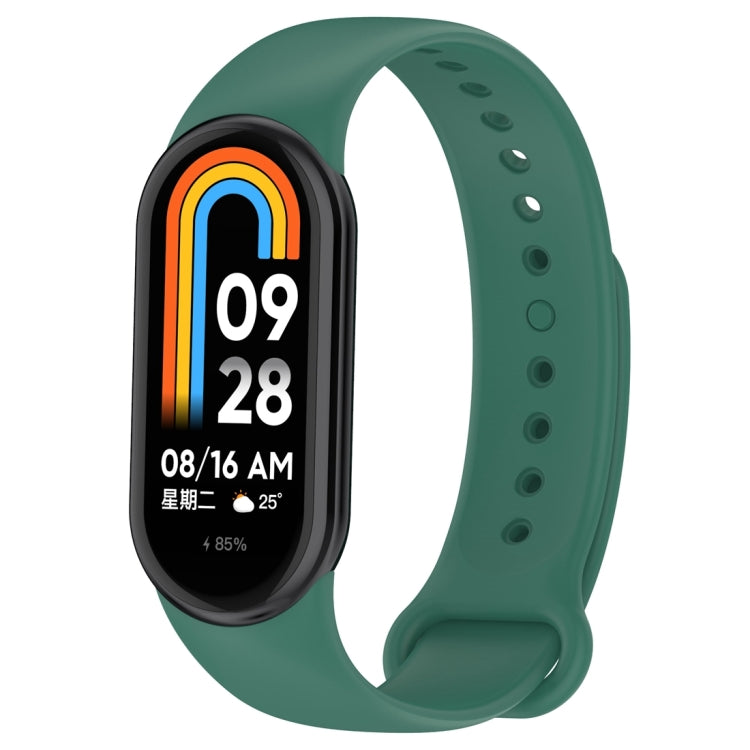 For Xiaomi Mi Band 8 Solid Color Silicone Plug Replacement Watch Band(Green) - Smart Wear by PMC Jewellery | Online Shopping South Africa | PMC Jewellery