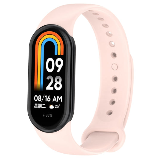 For Xiaomi Mi Band 8 Solid Color Silicone Plug Replacement Watch Band(Pink) - Smart Wear by PMC Jewellery | Online Shopping South Africa | PMC Jewellery
