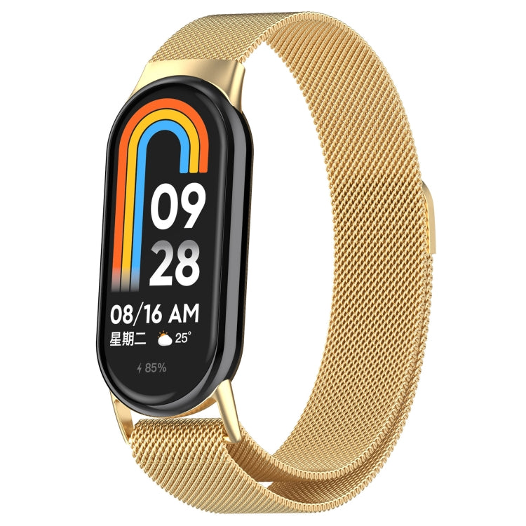 For Xiaomi Mi Band 8 Milanese Metal Watch Band(Gold) - Smart Wear by PMC Jewellery | Online Shopping South Africa | PMC Jewellery