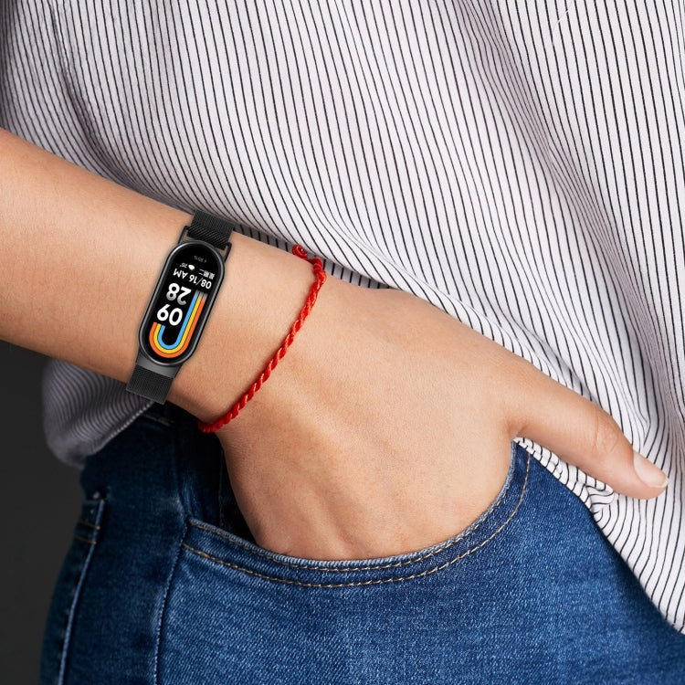 For Xiaomi Mi Band 8 Milanese Metal Watch Band(Gold) - Smart Wear by PMC Jewellery | Online Shopping South Africa | PMC Jewellery