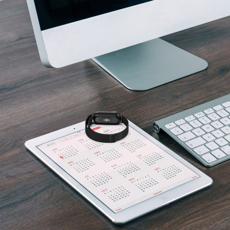 For Xiaomi Mi Band 8 Milanese Metal Watch Band(Black) - Smart Wear by PMC TechLife | Online Shopping South Africa | PMC TechLife