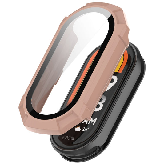 For Xiaomi Mi Band 8 PC + Tempered Glass Integrated Protective Watch Case(Pink) - Smart Wear by PMC Jewellery | Online Shopping South Africa | PMC Jewellery