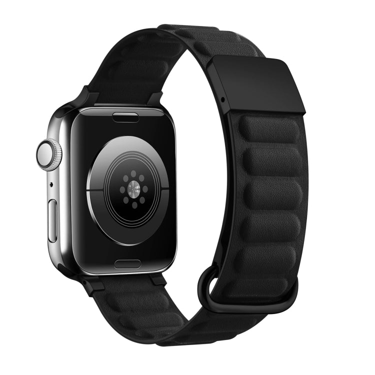 Magnetic Reverse Buckle Watch Band For Apple Watch Series 8&7 45mm(Black) - Smart Wear by PMC Jewellery | Online Shopping South Africa | PMC Jewellery