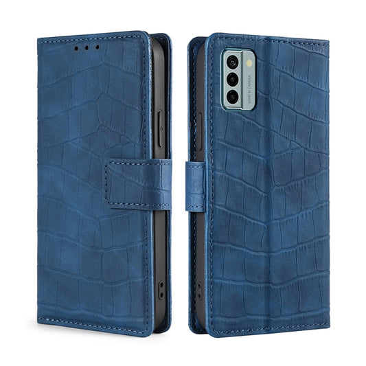 For Nokia G22 Skin Feel Crocodile Magnetic Clasp Leather Phone Case(Blue) - Nokia Cases by PMC Jewellery | Online Shopping South Africa | PMC Jewellery