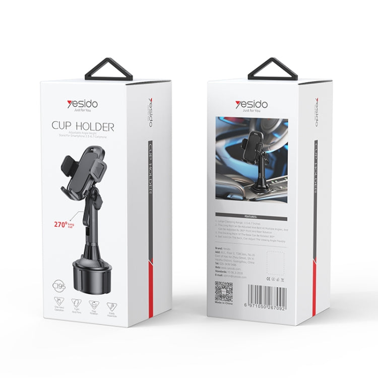 Yesido C195 Car Cup Holder Using Phone Bracket(Black) - Universal Car Holders by Yesido | Online Shopping South Africa | PMC TechLife | Buy Now Pay Later Mobicred