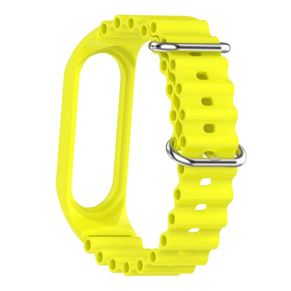 For Xiaomi Mi Band 7 / 6 / 5 / 4 / 3 Solid Color Marine Silicone Breathable Watch Band(Bright Yellow) - Smart Wear by PMC Jewellery | Online Shopping South Africa | PMC Jewellery