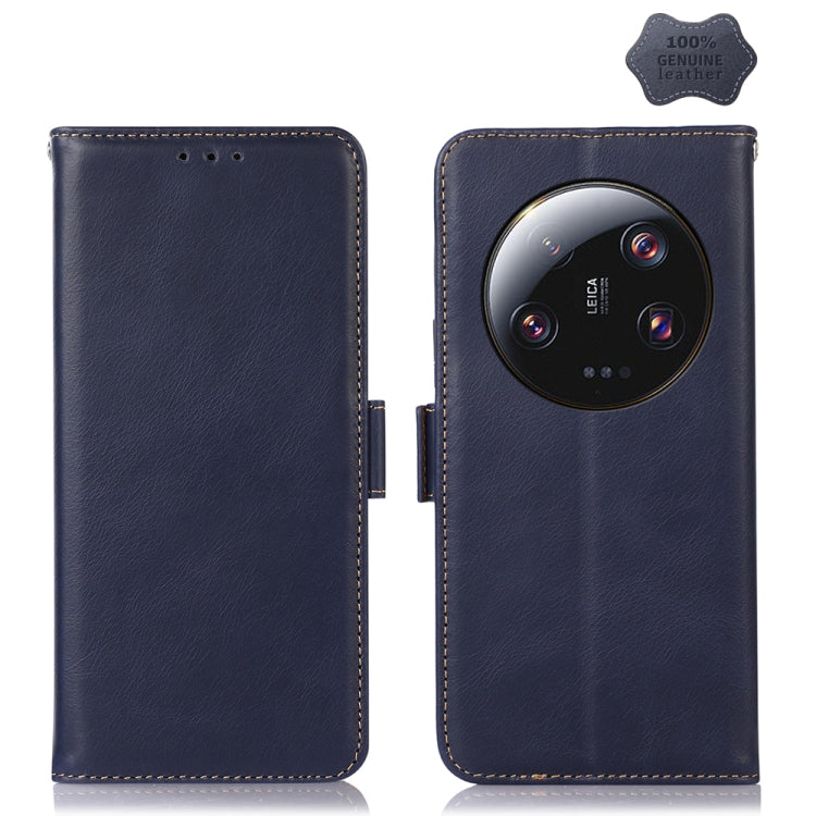 For Xiaomi 13 Ultra Crazy Horse Top Layer Cowhide Leather Phone Case(Blue) - 13 Ultra Cases by PMC Jewellery | Online Shopping South Africa | PMC Jewellery