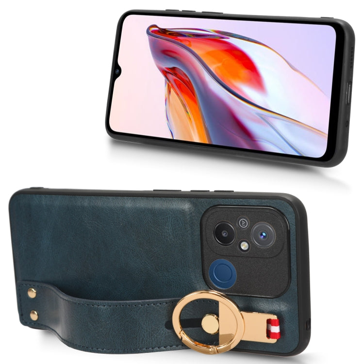 For Xiaomi Redmi 12C / Poco C55 Wristband Leather Back Phone Case(Blue) - free shipping - PMC TechLife - Order now!