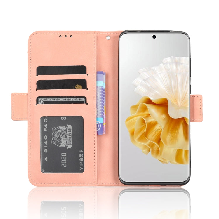 For Huawei P60 / P60 Pro Skin Feel Calf Texture Card Slots Leather Phone Case(Pink) - Huawei Cases by PMC Jewellery | Online Shopping South Africa | PMC Jewellery